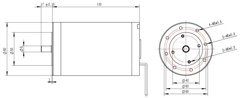 Outline drawing of the H80ZYT