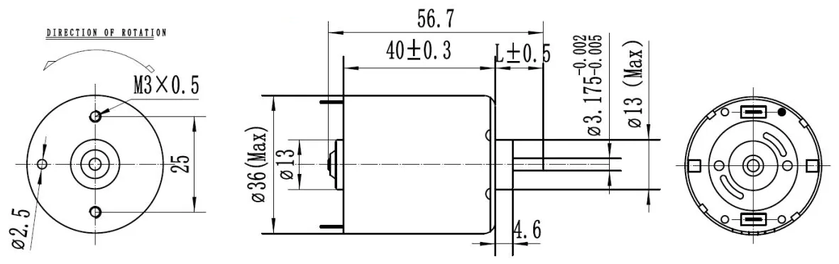 Outline drawing of the HRS-535SH