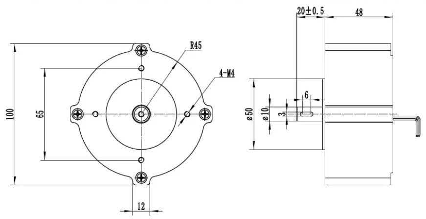 Outline drawing of the HS90BL